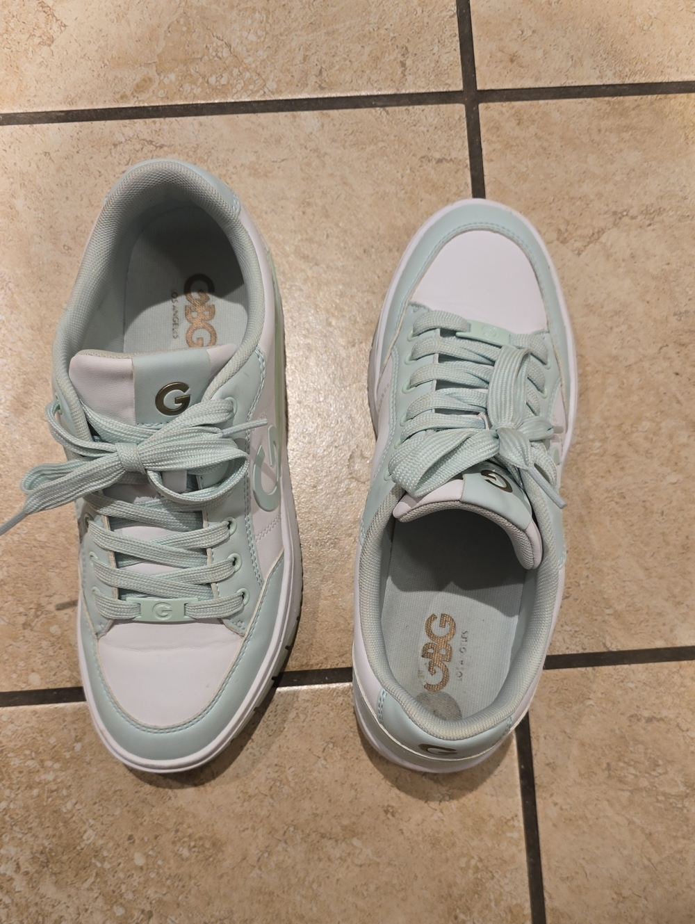 G by Guess Mint and White Low-Top Women's Sneakers